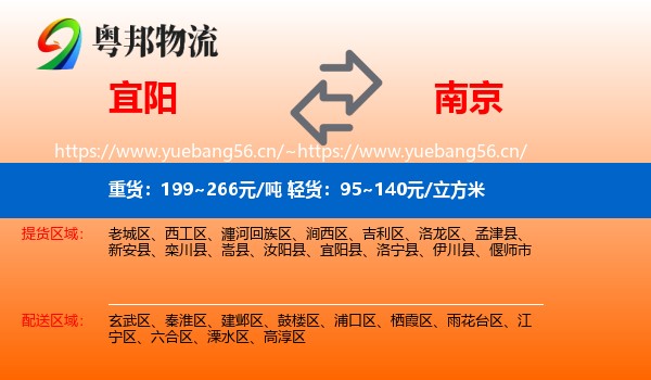 宜阳县到南京物流专线