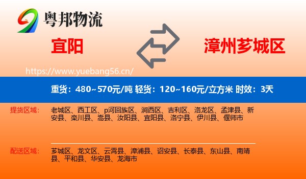 宜阳到芗城区物流 宜阳到芗城区物流专线名片