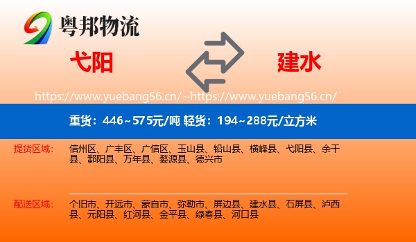 弋阳到建水县物流