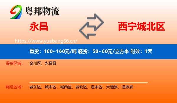 永昌到城北区物流专线名片