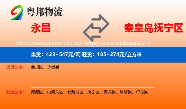 永昌到抚宁区物流