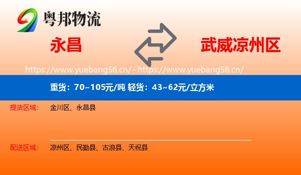 永昌到凉州区物流