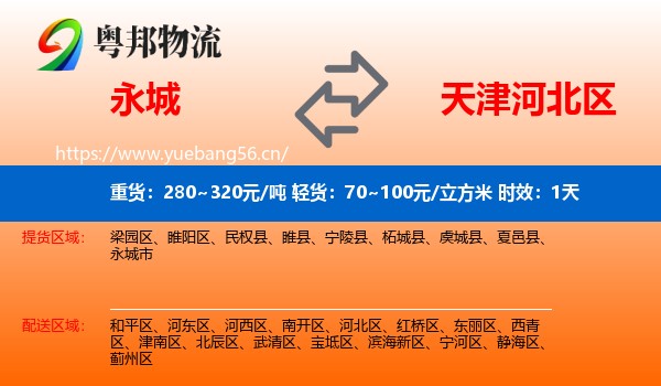 永城到河北区物流专线名片