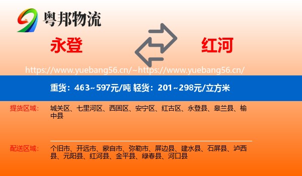 永登县到红河物流专线