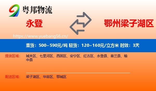 永登到梁子湖区物流专线名片