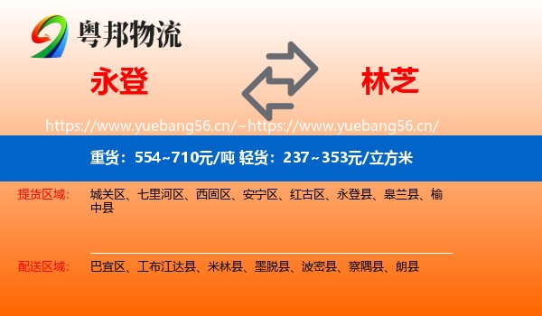 永登县到林芝物流专线