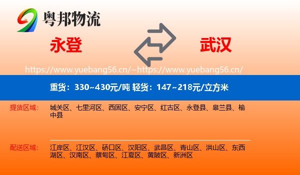 永登县到武汉物流专线