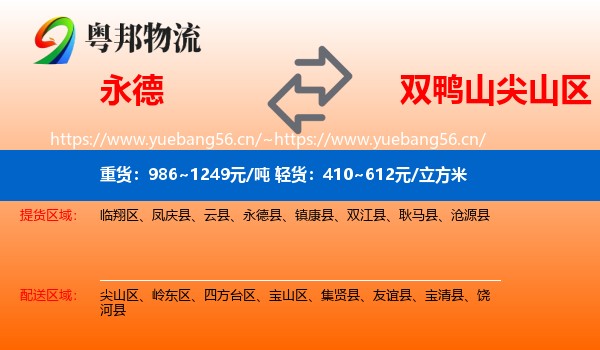 永德县到尖山区物流专线