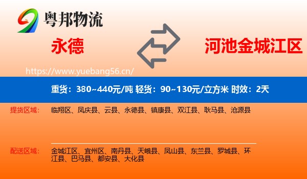 永德到金城江区物流专线名片