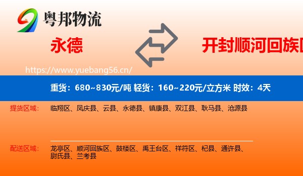 永德到顺河回族区物流专线名片