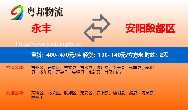 永丰到殷都区物流专线名片