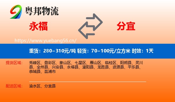 永福到分宜县物流专线名片