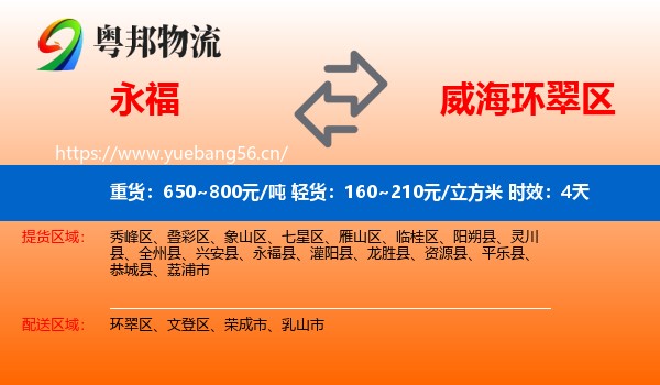 永福到环翠区物流专线名片