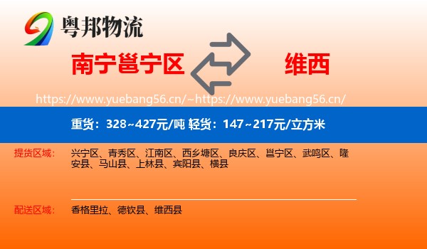 南宁邕宁区到维西县物流