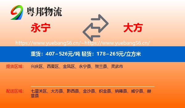 永宁到大方县物流