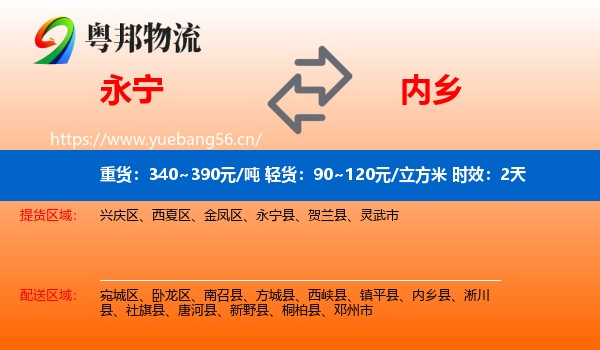 永宁到内乡县物流专线名片