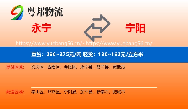 永宁到宁阳县物流