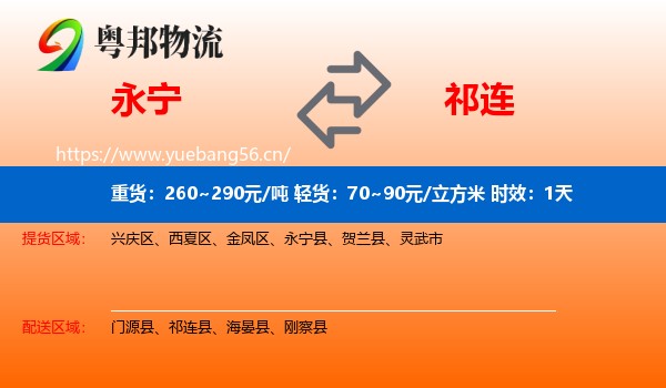 永宁到祁连县物流专线名片