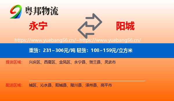永宁到阳城县物流