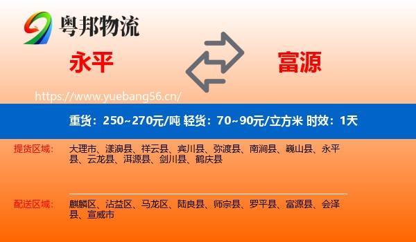 永平到富源县物流专线名片