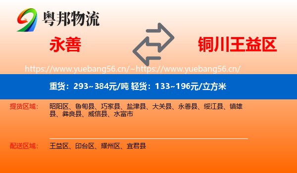 永善到王益区物流