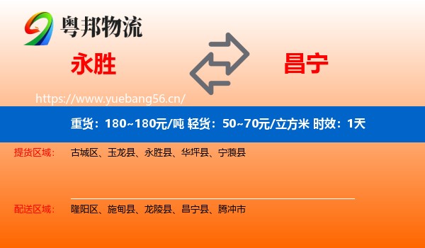 永胜到昌宁县物流专线名片