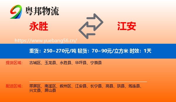 永胜到江安县物流专线名片