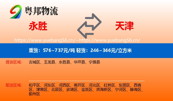 永胜县到天津物流专线