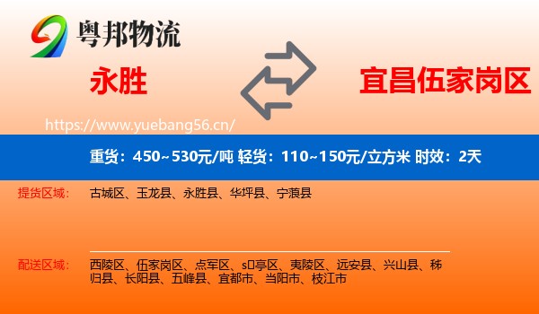 永胜到伍家岗区物流专线名片
