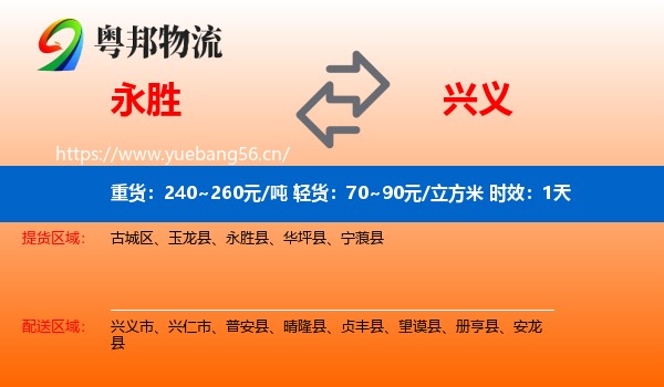 永胜到兴义市物流专线名片