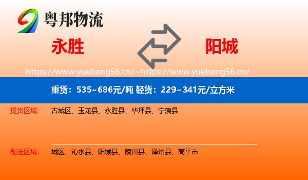 永胜县到阳城县物流专线