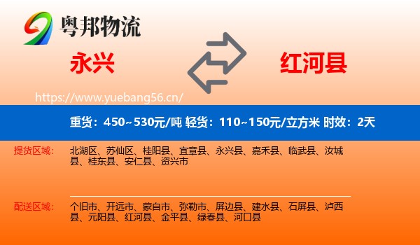 永兴到红河县物流专线名片