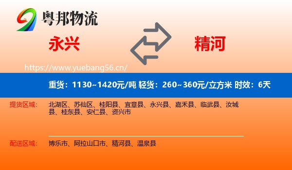 永兴到精河县物流专线名片