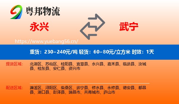 永兴到武宁县物流专线名片