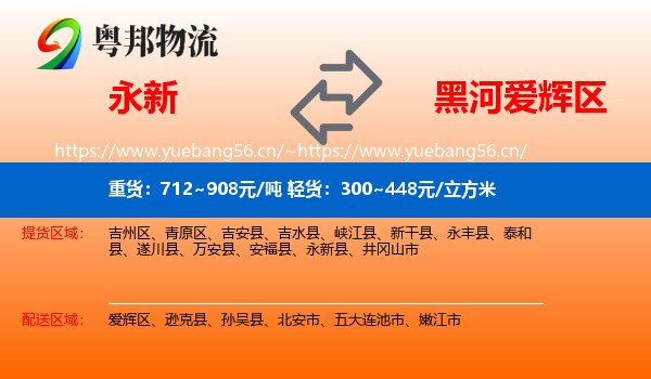 永新到爱辉区物流