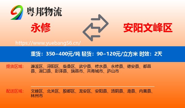 永修到文峰区物流专线名片