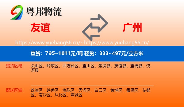 友谊到广州物流