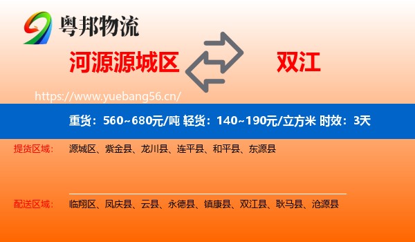 河源源城区到双江县物流 河源源城区到双江县物流专线名片