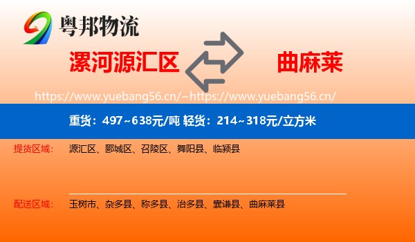 漯河源汇区到曲麻莱县物流