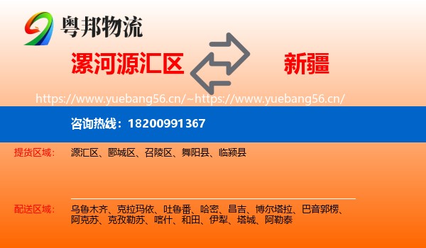 漯河源汇区到新疆物流