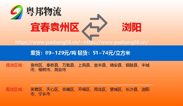宜春袁州区到浏阳市物流