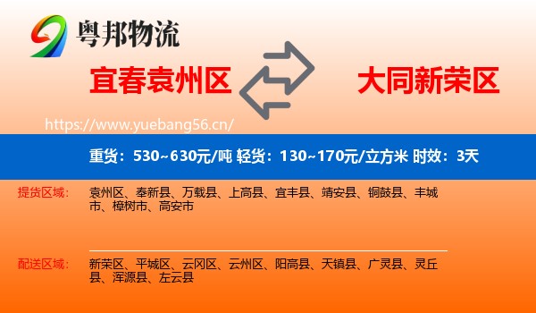 宜春袁州区到新荣区物流 宜春袁州区到新荣区物流专线名片