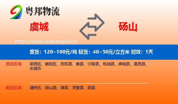 虞城到砀山县物流专线名片
