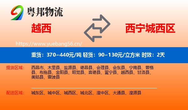 越西到城西区物流专线名片
