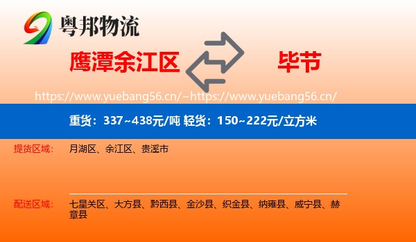 鹰潭余江区到毕节物流