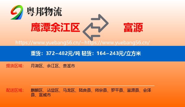 鹰潭余江区到富源县物流