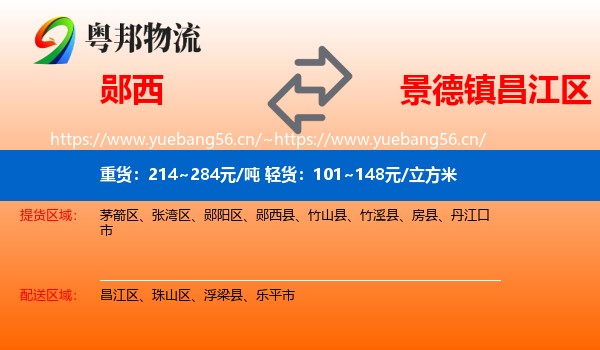 郧西到昌江区物流