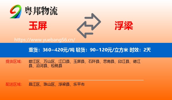 玉屏到浮梁县物流专线名片