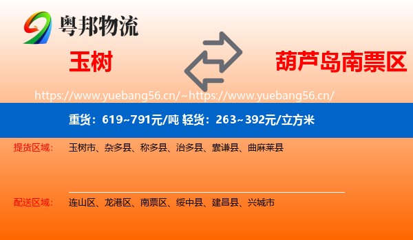 玉树到南票区物流专线
