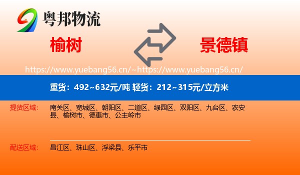榆树市到景德镇物流专线